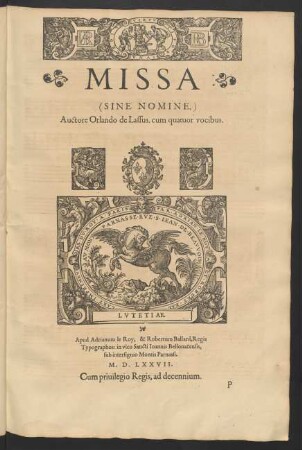 Missa sine nomine [...] cum quatuor vocibus