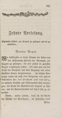 Zehnte Vorlesung