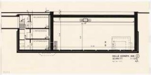 Physikalische Institute der Universität Köln: Kernphysik Schnitt Halle, 1:100