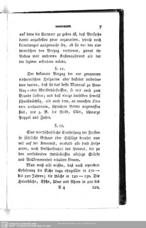 § 11. Der bekannte Vorzug der ... einheimischen Holzarten