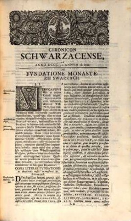 Complectens Scriptores Rervm Germanicarvm : I. Chronicon Schwarzacense Ab A. 800 Ad A. 1590. E Cod. Msct. ... Cvm Præfatione Et Indice Locvpletissimo