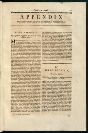 111-122, Appendix. Monumentorum ad Hanc Concordiam Pertinentuium