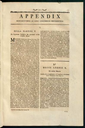 111-122, Appendix. Monumentorum ad Hanc Concordiam Pertinentuium
