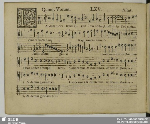 LXV. Laudem dicite Deo nostro
