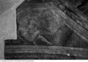 Szenen aus Ovids Metamorphosen, Jupiter, der von einer Wolke verhüllt ist, wirbt um Io