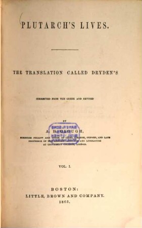 Plutarch's lives : the translation called Dryden's, 1