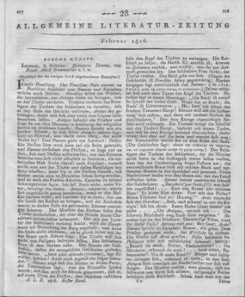 Krummacher, F. A.: Johannes. Drama. Leipzig: Göschen 1815 (Beschluss der im vorigen Stück abgebrochenen Recension.)