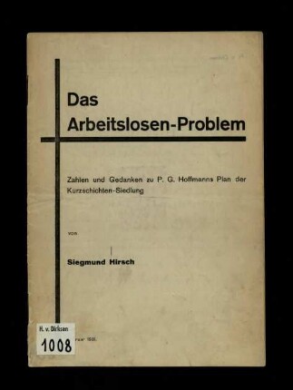 Das Arbeitslosen-Problem