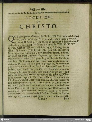 Locus XVI. De Christo