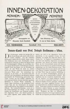 Innen-Kunst von Prof. Joseph Hoffman, Wien