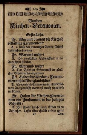 Von den Kirchen-Ceremonien.