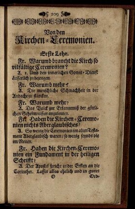 Von den Kirchen-Ceremonien.