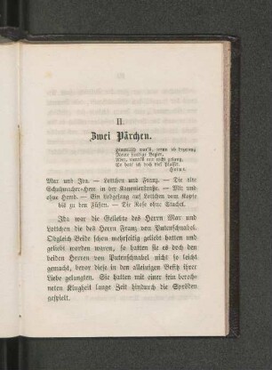 II. Zwei Pärchen.