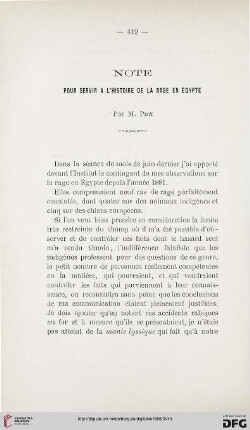 2.Ser.7.1886: Note pour servir à l'histoire de la rage en Égypte