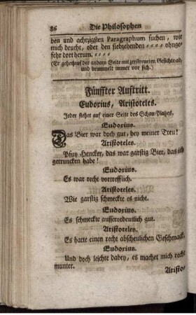 Fünffter Auftritt. Eudorius, Aristoteles.