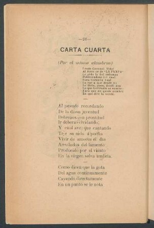 Carta cuarta