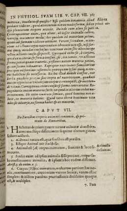 Caput VII. De Partibus corporis animati contentis ...