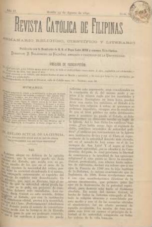 Ano II. Manila 24 de Agosto de 1890, Núm. 81
