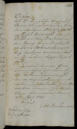 Berufung des außerordentlichen Professors für Jura Claproth.