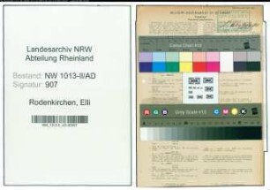 Entnazifizierung Elli Rodenkirchen , geb. 30.08.1899 (Sparkassenassistentin)