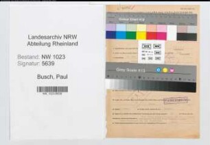 Entnazifizierung Paul Busch , geb. 27.06.1892 (Angestellter)