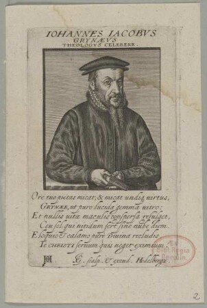 Bildnis des Iohannes Iacobvs Grynaevs