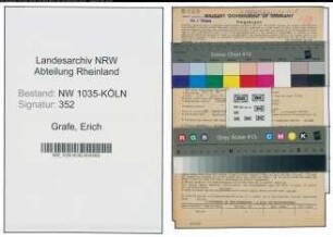Entnazifizierung Erich Grafe , geb. 25.05.1898 (Technischerangestellter)