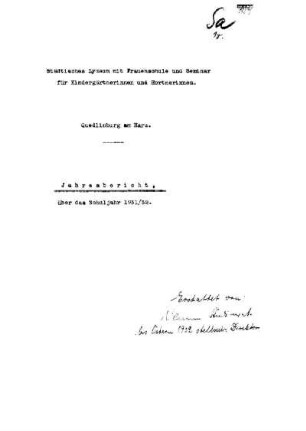 1931/32: Jahresbericht über das Schuljahr ... - 1931/32