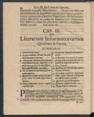 Caput III. De Literarum Informatoriarum Qualitate & Forma.