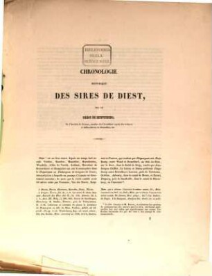 Chronologie historique des Sires de Diest