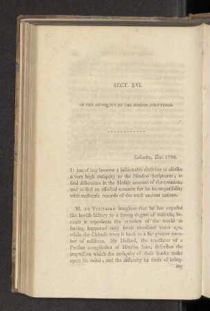 Sect. XVI. Of the Antiquity of the Hindoo Scriptures.