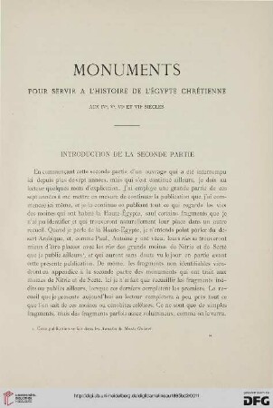 Introduction de la seconde partie