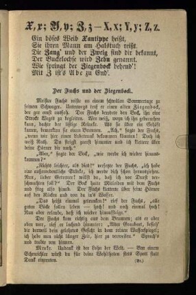 X, x ; Y, y, Z, z [Sprüche und Kurzgeschichte zu den Buchstaben X + Y + Z]