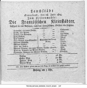 Die Französischen Kleinstädter
