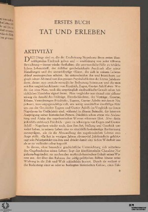 Erstes Buch: Tat und Erleben