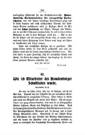 Wie ich Mitarbeiter des Brandenburger Schulblattes wurde