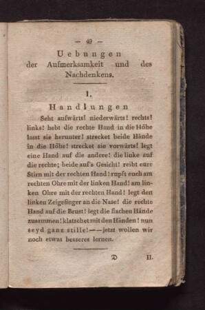 Uebungen der Aufmerksamkeit und des Nachdenkens.