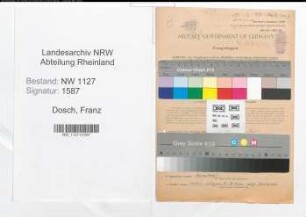 Entnazifizierung Franz Dosch , geb. 04.10.1900 (Lehrer)
