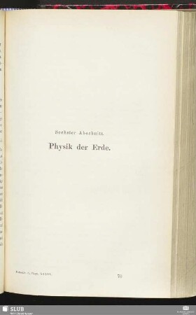Sechster Abschnitt. Physik der Erde