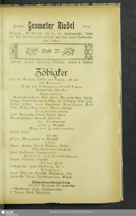 Heft 25. Zöbigker, Prödel, Zeschwitz, Löbschütz, Rüssen u. Stöhna