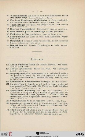 Diverses (Nr. 173-202)