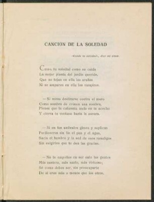 Canción de la soledad