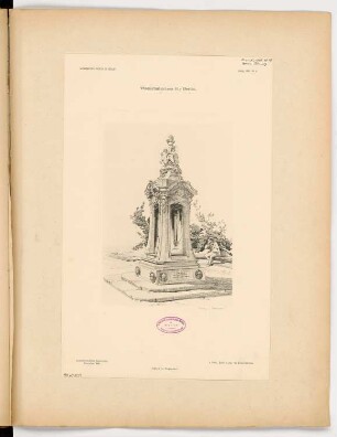 Wettersäule für den Schlossplatz, Berlin Monatskonkurrenz November 1886: Perspektivische Ansicht