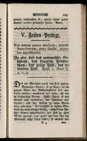 V. Fasten-Predigt.