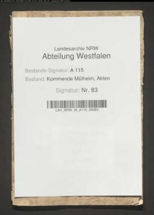Rechnung über Einnahmen und Ausgaben der Kommende Welheim.