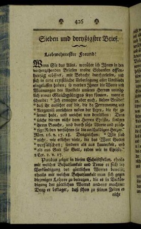 Sieben und dreyßigster Brief.