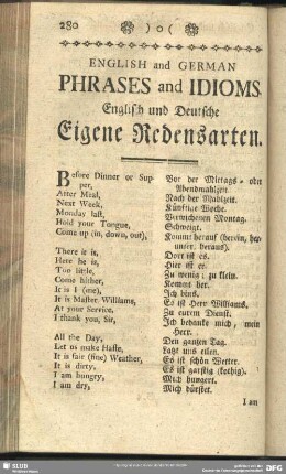 English and German Phrases and Idioms - Englisch und Deutsche Eigene Redensarten