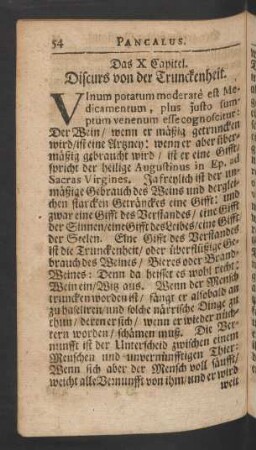 Das X. Capitel. Discurs von er Trunckenheit.