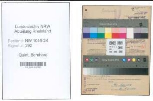 Entnazifizierung Bernhard Quint , geb. 25.02.1900 (Postassistent)
