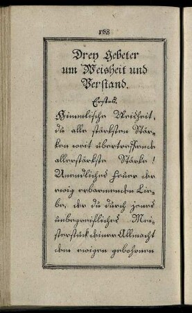 Drey Gebeter um Weisheit und Verstand